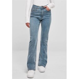 Urban Classics - Highwaist Straight Slit Denim Broek rechte pijpen Blauw