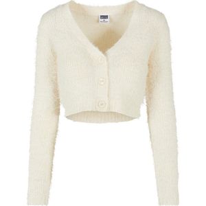 Urban Classics - Cropped Feather Cardigan - Whitesand - Dames