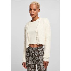 Urban Classics - Cropped Feather Cardigan - Ivoorkleurig