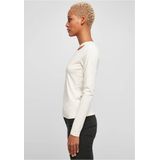 Urban Classics - Short Rib Wide V-Neck Longsleeve top - Ivoorkleurig