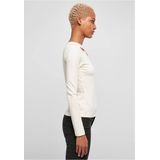 Urban Classics - Short Rib Wide V-Neck Longsleeve top - Ivoorkleurig