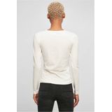 Urban Classics - Short Rib Wide V-Neck Longsleeve top - Ivoorkleurig