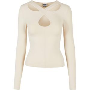Urban Classics - Crossed Cut Out Longsleeve top Ivoorkleurig