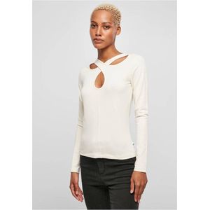 Urban Classics - Crossed Cut Out Longsleeve top Ivoorkleurig
