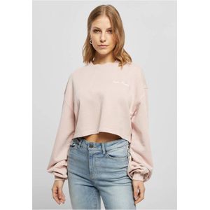 Urban Classics - Small Embroidery Terry Crewneck Crop Sweater/Trui - Roze