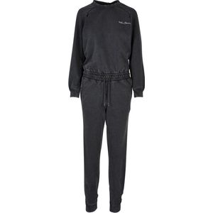 Urban Classics - Small Embroidery Long Sleeve Terry Jumpsuit - Zwart - 100% Katoen