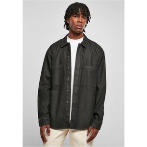 Urban Classics, Herren, Hemd, Oversized Denim Pocket Shirt, Realblack Washed, L