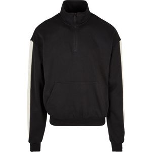 Urban Classics - Striped Troyer - Pullover - Zwart - Katoen-Polyestermix