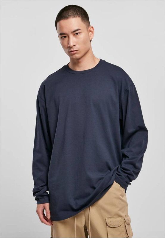 Urban Classics - Heavy Oversized Garment Dye Longsleeve shirt - Donkerblauw