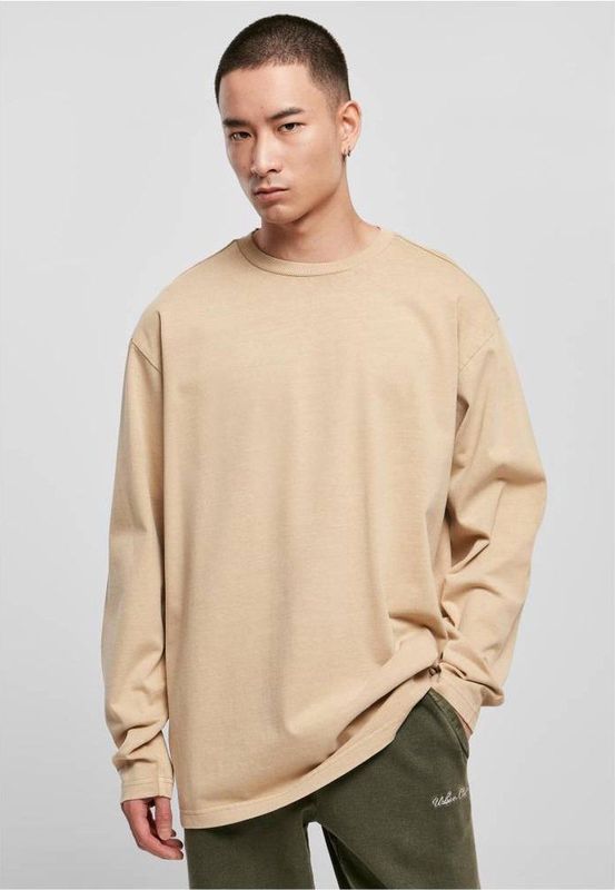 Urban Classics - Heavy Oversized Garment Dye Longsleeve shirt - Beige