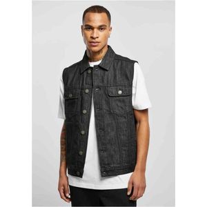 Urban Classics - Denim Mouwloos jacket - Zwart