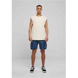 Urban Classics Heren T-shirt Open Edge Mouwloos T-shirt voor mannen, ronde hals, katoen, verkrijgbaar in vele kleuren, maten XS-5XL, witzand., S