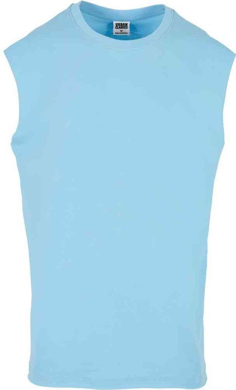 Urban Classics - Open Edge - Mouwloos T-shirt - Balticblue - Katoen