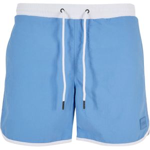 Urban Classics Retro zwemshorts voor heren, Wit/blauw horizon