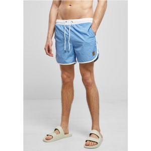 Urban Classics - Retro Zwemshorts - Blauw/Wit - 100% Nylon