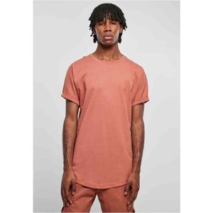 Urban Classics - Long Shaped Turnup Heren T-shirt Oranje