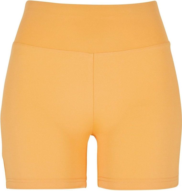 Urban Classics Korte damesshort van gerecycled materiaal, gerecycled, high waist cycle, hot pants, maten XS - 5XL, Paleoranje, XS