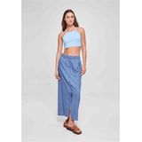 Urban Classics - Triangle Crop Top - Blauw - 95% Katoen, 5% Elastaan