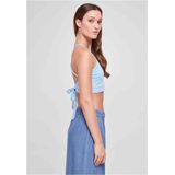 Urban Classics - Triangle Crop Top - Blauw - 95% Katoen, 5% Elastaan