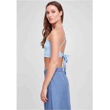 Urban Classics - Triangle Crop Top - Blauw - 95% Katoen, 5% Elastaan