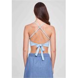 Urban Classics - Triangle Crop Top - Blauw - 95% Katoen, 5% Elastaan