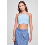 Urban Classics - Triangle Crop Top - Blauw - 95% Katoen, 5% Elastaan