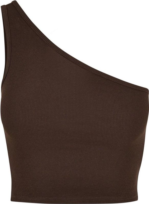 Urban Classics - Cropped Asymmetric Top - Bruin - Cami Hemd
