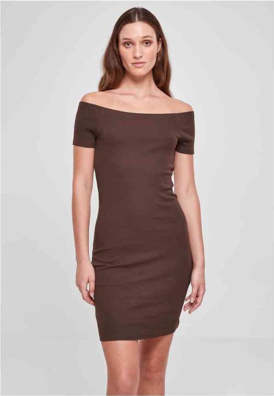 URBAN CLASSICS Shirtkleid Urban Classics Damen Ladies Off Shoulder Rib Dress (1-tlg)