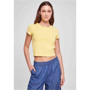 Urban Classics - Stretch jersey Crop top - XS - Geel