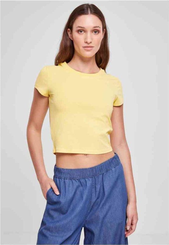 Urban Classics - Stretch jersey Crop top - XS - Geel