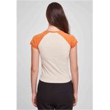 Urban Classics - Organic Stretch Short Retro Baseball Top - Creme/Oranje