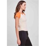 Urban Classics - Organic Stretch Short Retro Baseball Top - Creme/Oranje