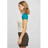 Urban Classics - Organic Stretch Short Retro Baseball Top - Creme/Oranje