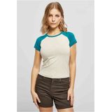 Urban Classics - Organic Stretch Short Retro Baseball Top - Creme/Oranje