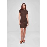 Urban Classics - Jurk - Chocoladebruin - Geribbeld Gebreid - Aansluitende Pasvorm