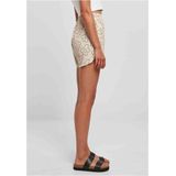 Urban Classics - All over Print Viscose Resort Korte broek - Creme/Zwart