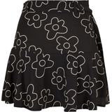 Urban Classics - Viscose flower - Korte Rok - Creme/Zwart