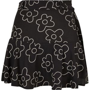 Urban Classics - Viscose flower - Korte Rok - Zwart/Wit