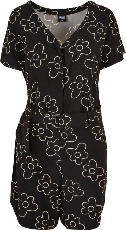 Urban Classics - Korte Jumpsuit - Blackflower - Viscose