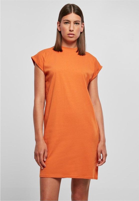 Jerseyjurken - Turtle Extended Shoulder Dress - Vintageorange - 100% Katoen