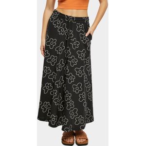 Urban Classics - Viscose Rok - Bloemenprint - Zwart - Viscose