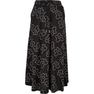 Urban Classics - Viscose Rok - Bloemenprint - Zwart - Viscose