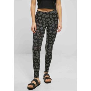 Urban Classics - Soft AOP blackpeace Legging - Zwart/Wit