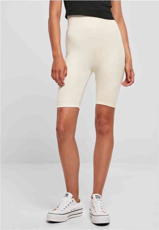 Urban Classics - High Waist Korte cycle broek - Ivoorkleurig