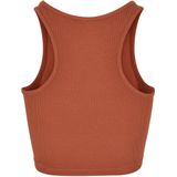Urban Classics - Cropped Rib Top - Bruin - 97% Katoen, 3% Elastaan
