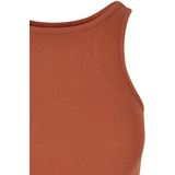 Urban Classics - Cropped Rib Top - Bruin - 97% Katoen, 3% Elastaan