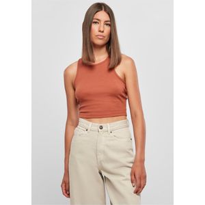 Urban Classics - Cropped Rib Top - Terracotta - Katoen-Elastaan