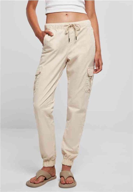 Urban Classics - High Waist Cargo Dames joggingbroek - Ivoorkleurig