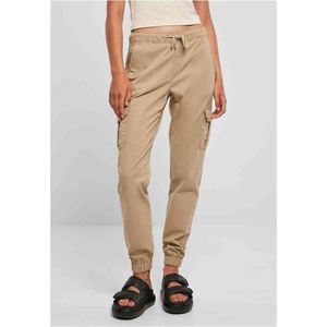 Urban Classics - High Waist Cargo Dames joggingbroek   Beige