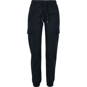 Urban Classics - High Waist Cargo Dames joggingbroek - Zwart